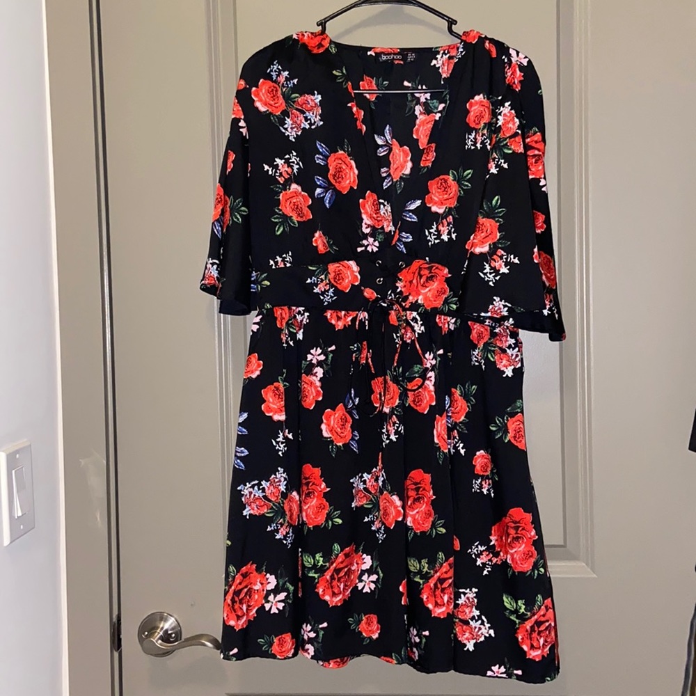 Deep cut floral dress